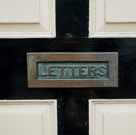 Letter box on door