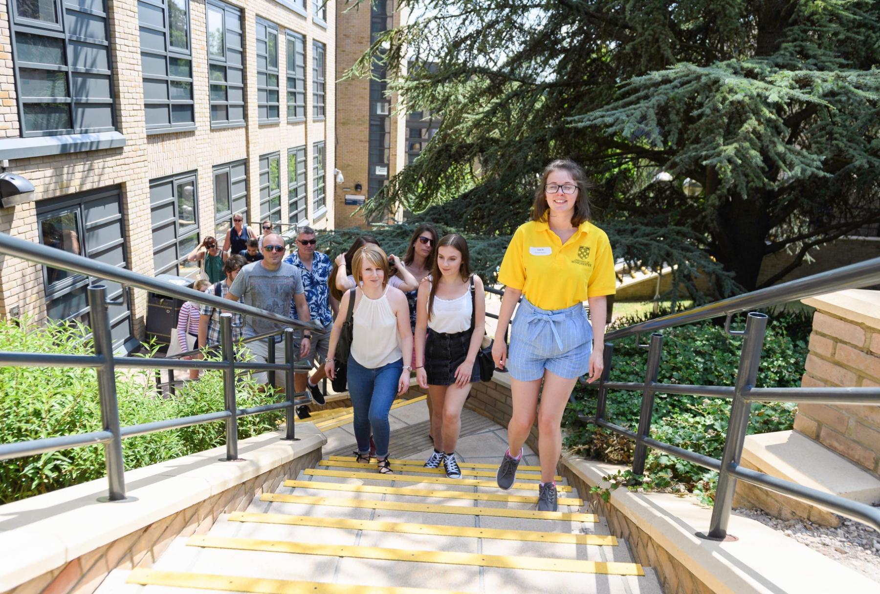 Student leading a campus tour