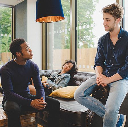 Students socialising in their accommodation