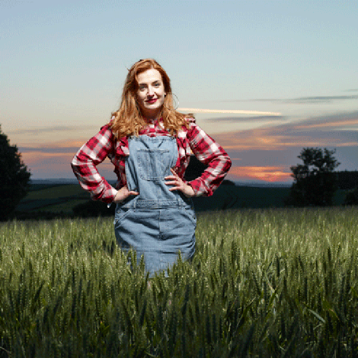 student in a field