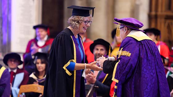 Georgina Robertson receiving her honorary degree