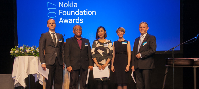 Maria Uther Nokia receives Distinguished Professor award at Nokia Foundation Awards 2017