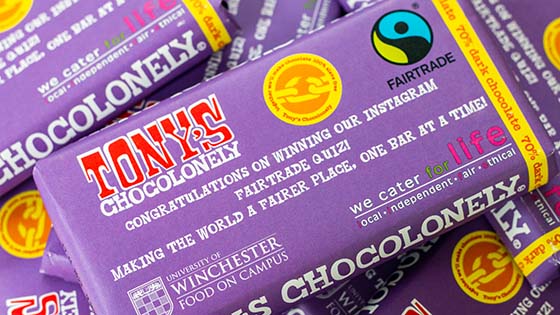 Chocolate bars in purple wrappers