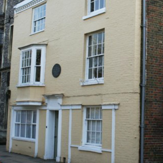 exterior view of the house Jane Austen died in in Winchester, UK