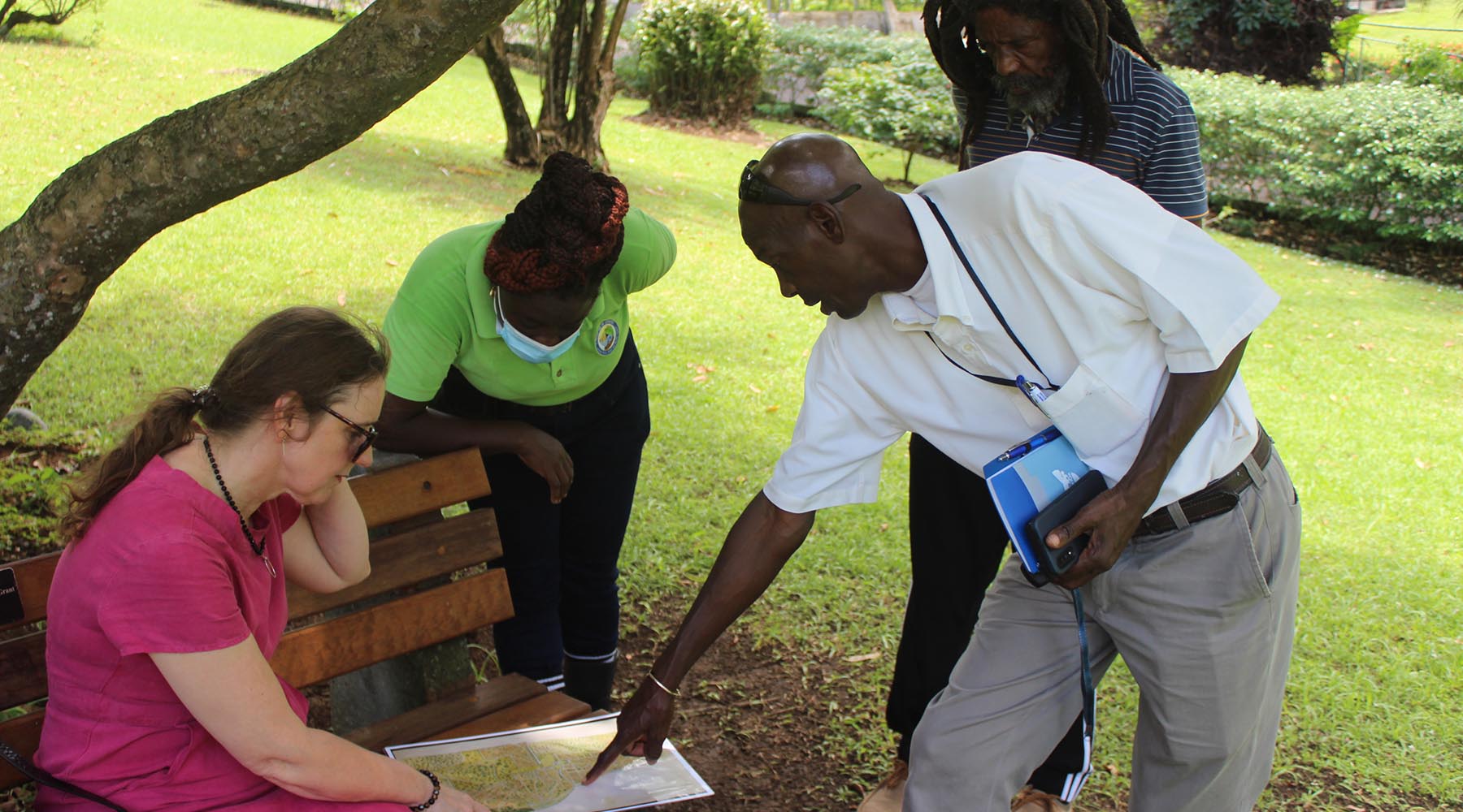 Dr Tina Welch visiting research partners in St Vincent, the Caribbean, Sept 22