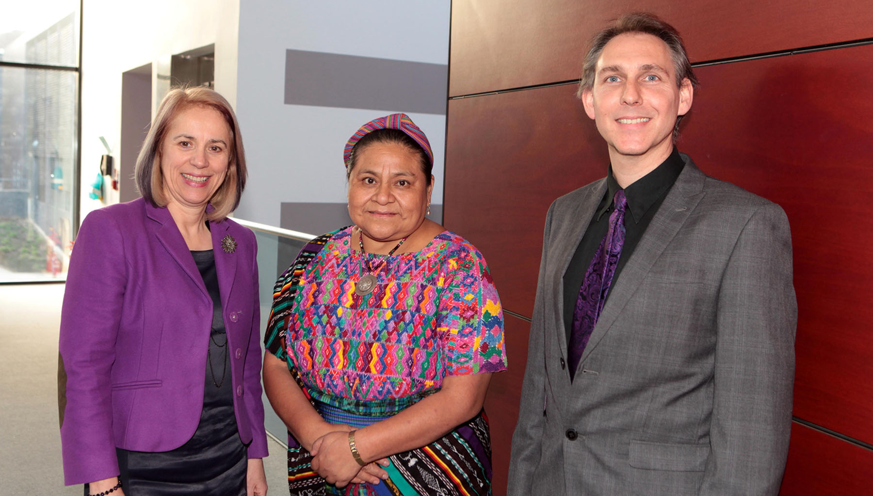 Religion and peacebuilding at Winchester: Peacejam 2016 image with Nobel Peace Laureate Rigoberta Menchu Tum