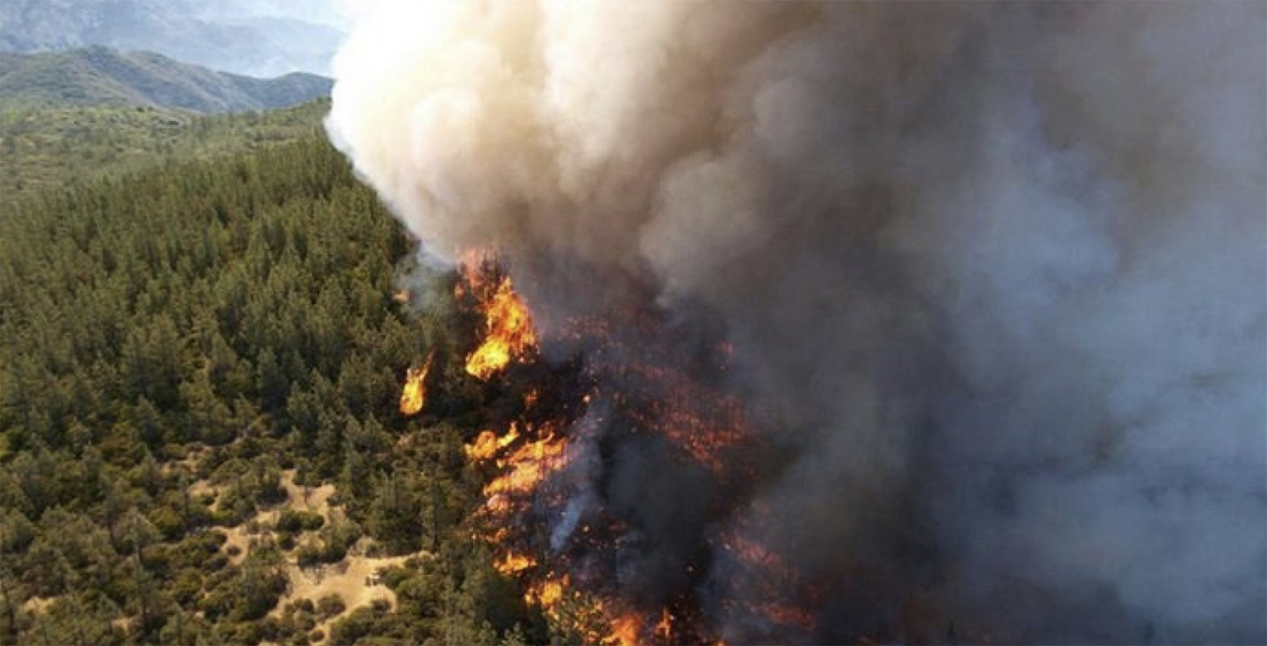 wildfire seen from the air