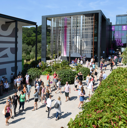 Lively campus at an Open Day