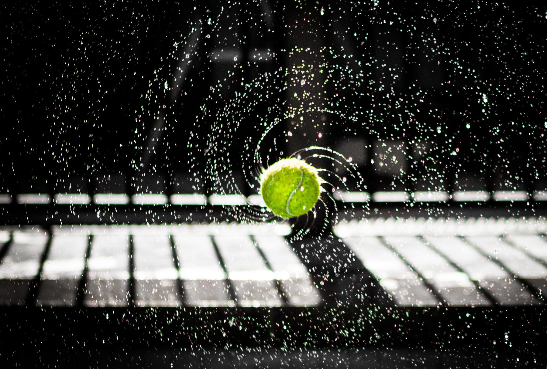 Tennis Ball in the rain