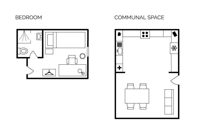 Floor plan of Queens Road accommodation
