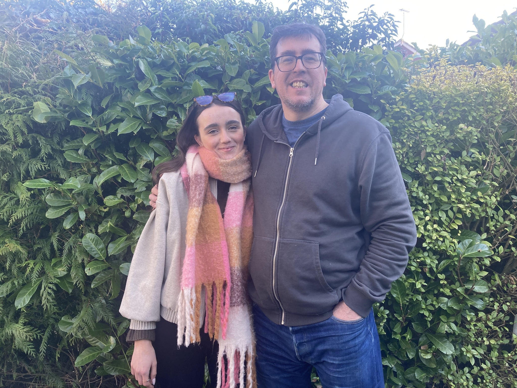 Student Maddie and her father