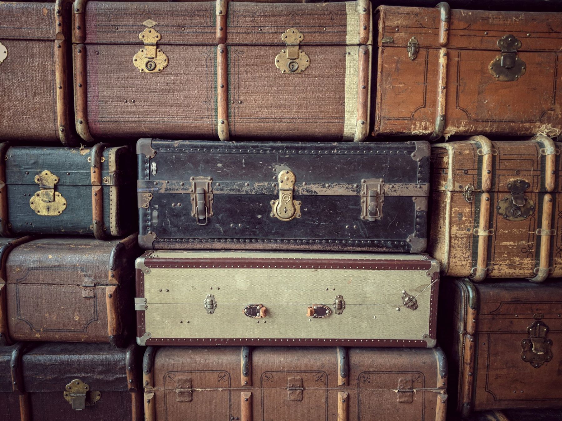 Stack of packing cases