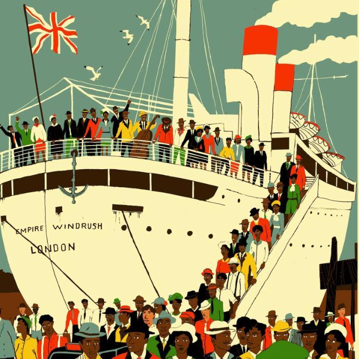 Poster of ship with passengers disembarking