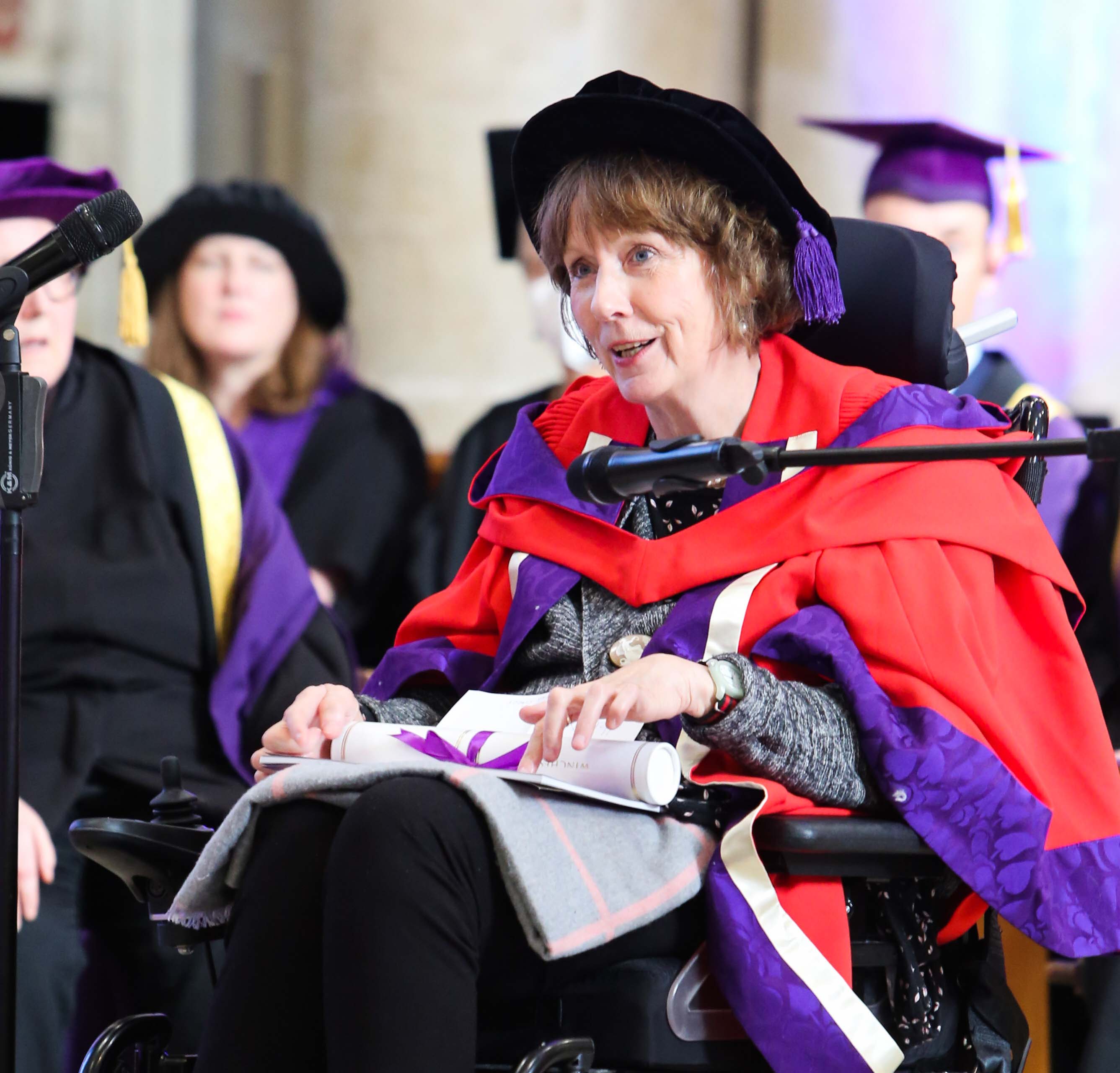 Melanie Reid receiving her honorary doctorate