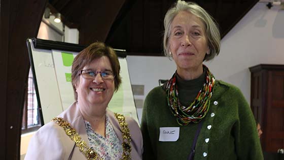 Mayor Vivian Achwal and Cllr Anne Weir at the youth climate assembly