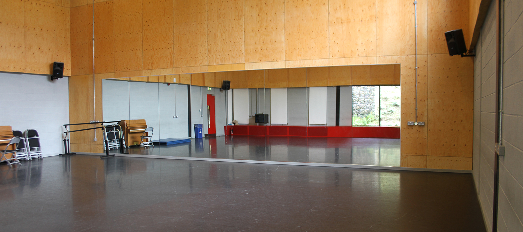 University of Winchester dance studio with mirrors