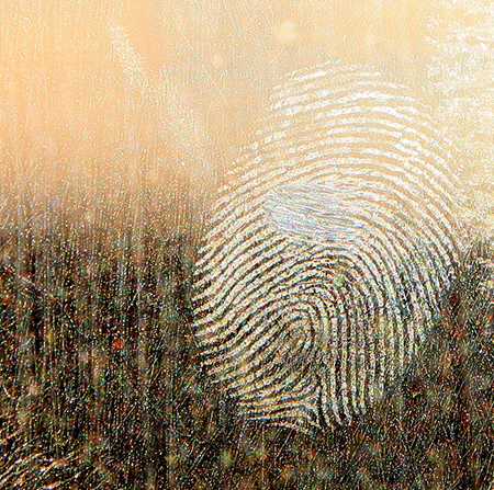 Forensic investigation at Winchester: a fingerprint on glass