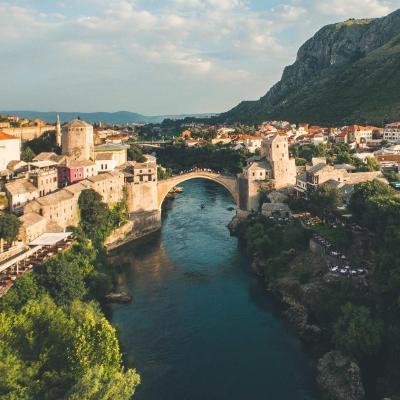 Mostar bridge during the daytime