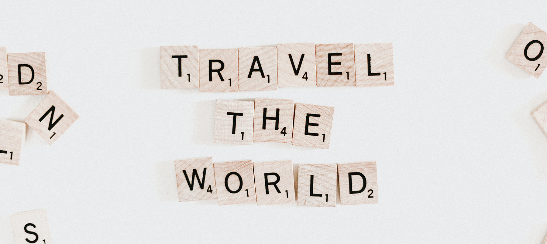 Scrabble letters 'Travel the world'